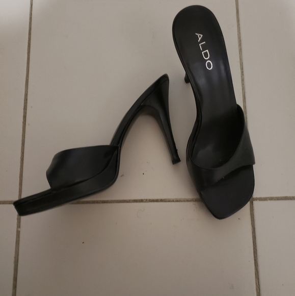 Aldo Black Open-Toe Heels - Picture 1 of 2